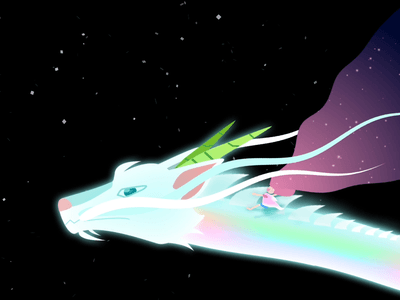 Dragon ride 2d animation character dragon galaxy game girl graphics hair illustration motion pink