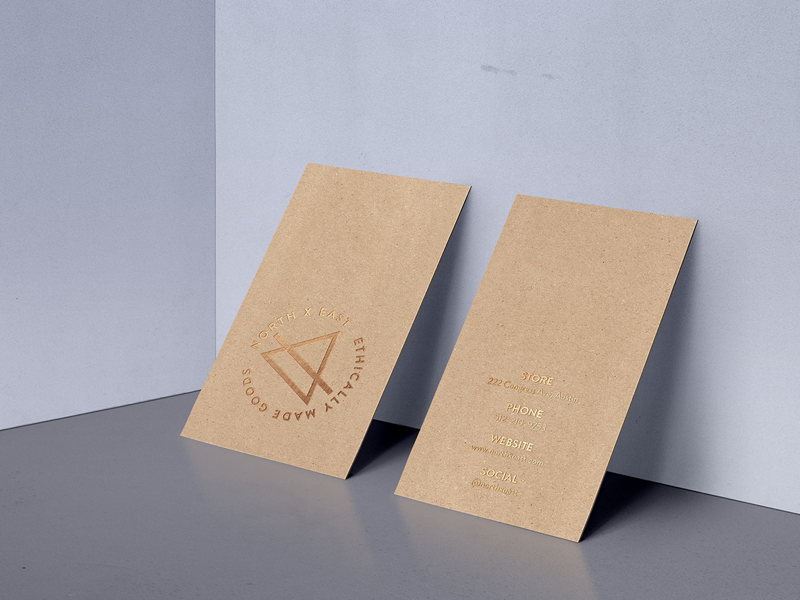 North X East: Ethically Made Goods minimalist graphic design branding design logo business card