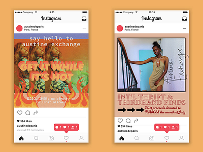 Austine Exchange Instagram Posters branding graphic design instagram marketing social media thrift vintage