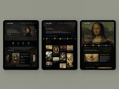The Louvre website redesign art art history earthy graphic design neutral visual design web design