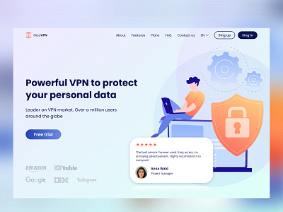 Nico VPN banner banner landing ui uiux ux vpn webdesign