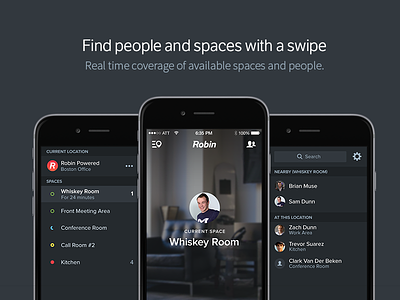Find people and spaces app availability beacon booking ios iphone mobile sidebar