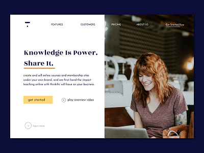 "Knowledge is power. Share it."  Ui design