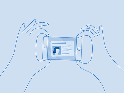 Peep that ID blue editorial hands illustration lines simple