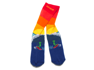 8 bit ripper 8bit digital ripper socks summer sunset surf surfer