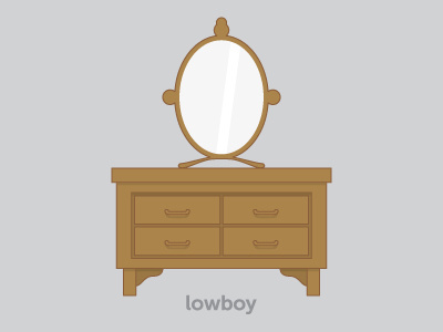 lowboy boy dresser furniture illustration low lowboy mirror