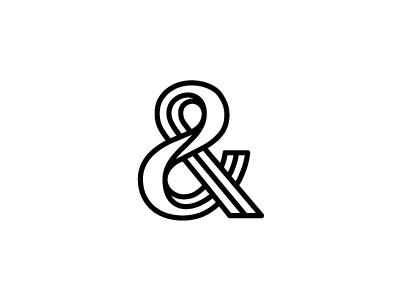 & 3d ampersand black chisel lettering stroke type typography white