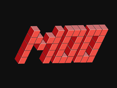 M00 black blocks box cube moo pixel pixelated red