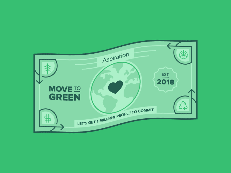 Move To Green Badge badge cash earth green heart icon illustration logo money