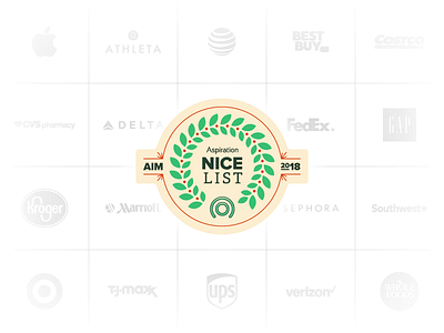 Holiday Nice List Badge 2018 apple badge brands christmas environment grid holiday illustration lockup logo review social sustainability target ups vector winter