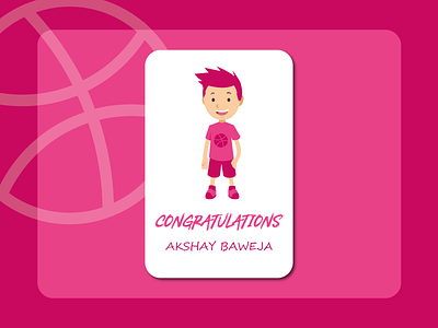 Drafted. ball colours congratulations drafted dribbble illustration illustrator invitation invited invites player