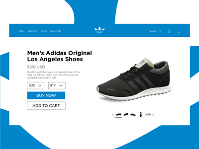 Adidas Concept Product Page. approach branding concept design light ui ux