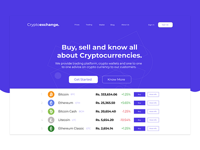 Cryptoexchange Landing Page