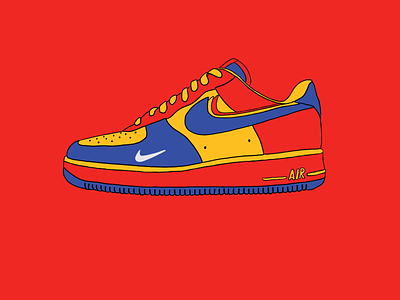 NIke Airforce 1 Sneakers air air force design illustration illustrator nike nike air nike shoes primary primary colours procreate procreateapp sneaker