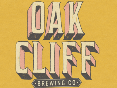 Oak Cliff Brewing Co. shirt design brewery lettering typography wood type