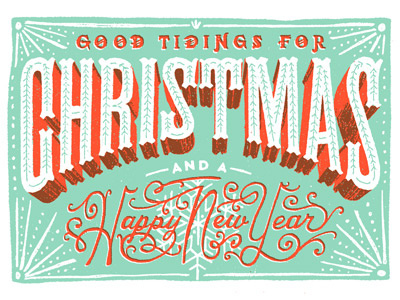 Good Tidings christmas hand drawn lettering type