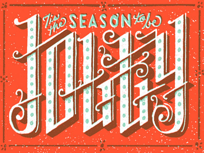 The season to be Jolly 2 color christmas hand lettering type lettering