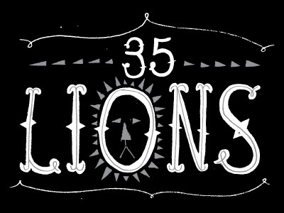 35 LIONS drawn hand drawn lettering type