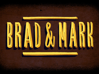 Brad & Mark condensed dimentional drawn hand drawn lettering type
