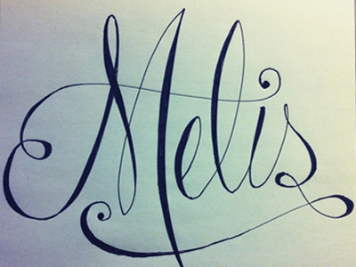 Melis drawn lettering script type typography