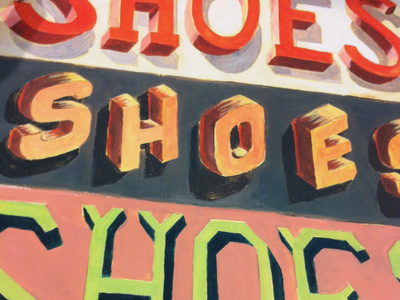 Shoes print lettering painted painting poster print shoes type