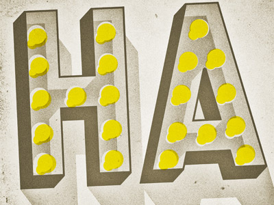 HA caps lettering letters light bulbs sign texture type typography