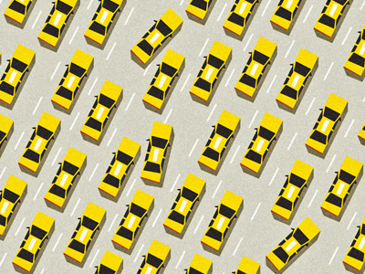 Taxi! angular digital illustration nyc taxi vector