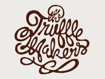 The Truffle Makers hand drawn lettering logo script type