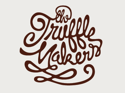 The Truffle Makers- rev. 1 hand drawn lettering logo script type
