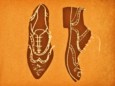 wings drawn illustration orange shoes texture