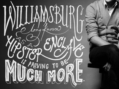 Williamsburg hand drawn lettering script type