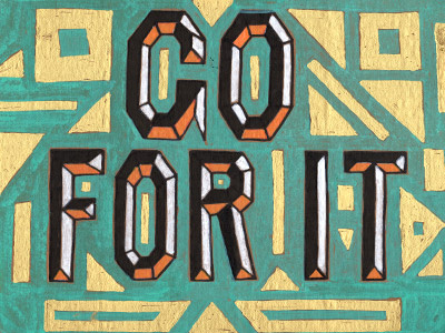 Go For It color handmade lettering type