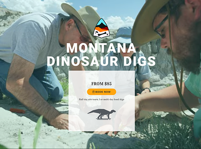 Montana Dinosaur Dig elementor landing page ui wordpress