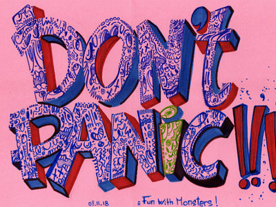 Don't panic... art doodle draw graphicdesign illustration lettering