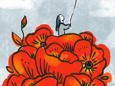 Poppies childrens book art flowers imagination magic