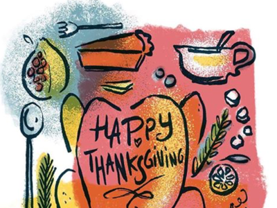 Happy Thanksgiving brush food and drink food art food illustration illustration line art procreate