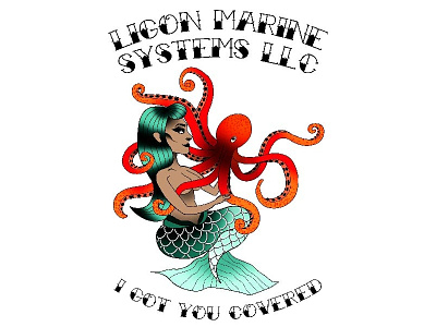 Ligon Marine Systems LLC graphic illustration marine mermaid octopus wilmington