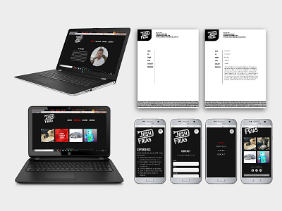 Josh Frias Stationary + Website branding design engineering logo wix