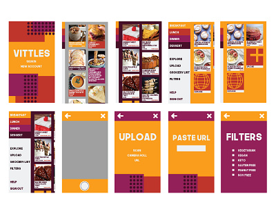 Vittles (Progress) app design developement graphic design prototype screen design screen mockup ui uidesign ux ux design uxresearch