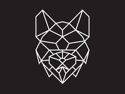 'Geometric Wolf' Personal Branding blackandwhite branding design flat geometric icon identity illustration logo logomark vector wolf