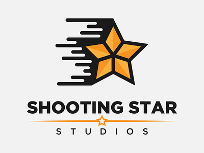 'Shooting Star Studios' branding design flat icon identity illustration logo logomark star studio studios type typography vector wordmark