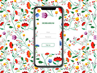 Herbarium sign up page adobe xd sign up ui ux