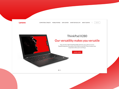 Reimagining Lenovo ThinkPad X280 homepage adobexd ui ux