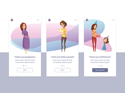 Onboarding Concept - Motherhood App adobexd mobile onboarding screens onboarding ui ui ux