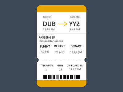 Boarding Pass challenge daily daily ui challenge design ui ux