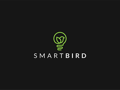 Smartbird app bird bulb clever computer design education flat icon internet leaf line logo monoline smart