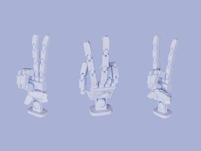 Robot Hand Pose🤖✌🤘 // Clay Render 3d 3d animation 3d icon 3d illustration aniated blender blender3d gundam hand hands isometric isometric illustration mecha mecha hand robot vr