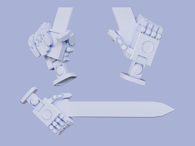 Robot Hand Pose🤖✊🗡️ // Clay Render 3d 3d animation 3d icon 3d illustration animated blender blender3d gundam hand hands isometric isometric illustration mecha mecha hand robot