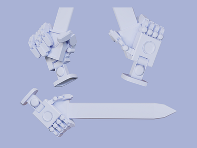 Robot Hand Pose🤖✊🗡️ // Clay Render