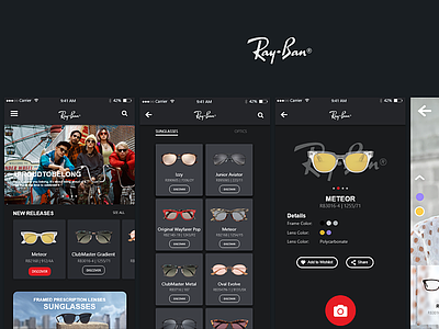 Rayban App UI/UX Design Idea